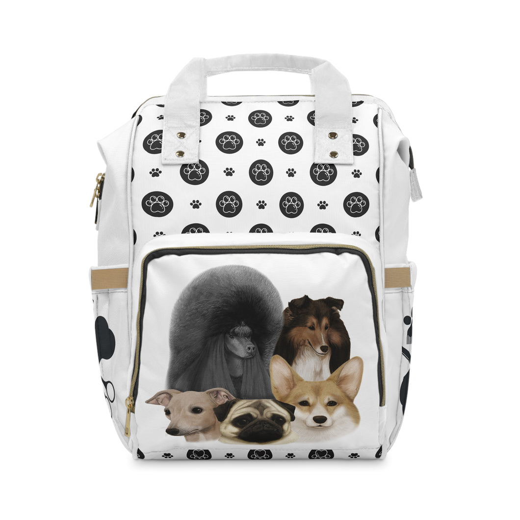 Collage with Paw Prints Multifunctional Backpack