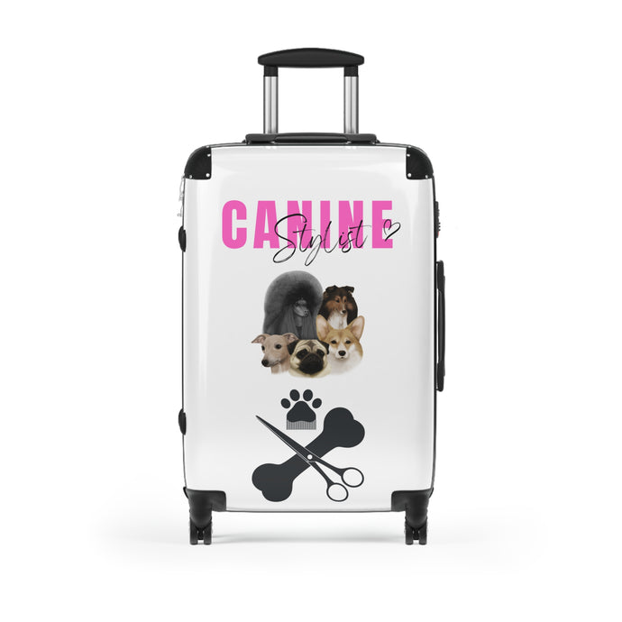 Canine Stylist with Collage (Pink) Suitcase