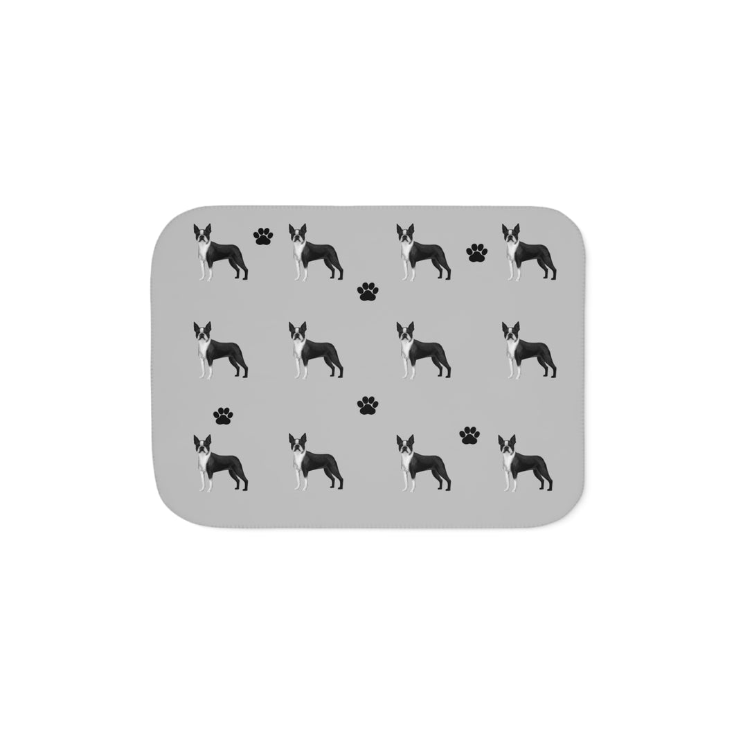 Boston Terrier Sherpa Blanket