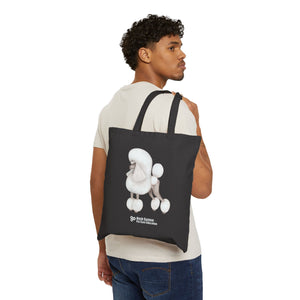 Poodle Design Cotton Canvas Tote Bag - Perfect for Pet Lovers