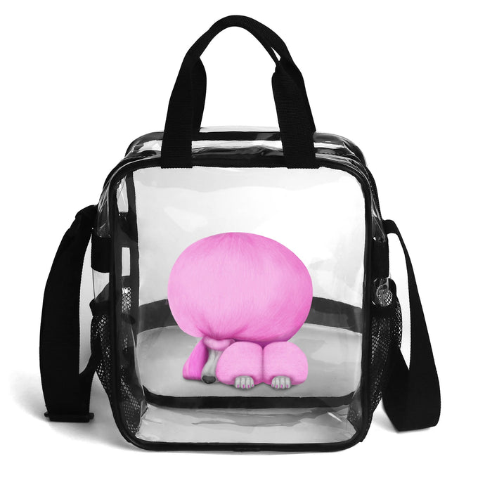 Sleeping Poodle (Pink) Clear Waterproof Transparent Bag