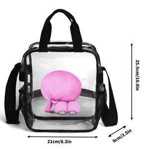 Sleeping Poodle (Pink) Clear Waterproof Transparent Bag