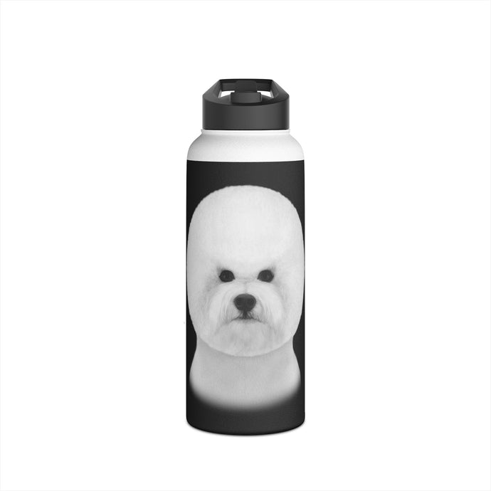 Bichon Frisé Head Stainless Steel Water Bottle, Standard Lid