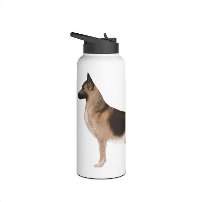 German Shepherd Stainless Steel Water Bottle, Standard Lid