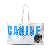 Canine Stylist (Blue) with Breed Collage Weekender Bag