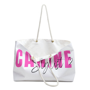 Canine Stylist (Pink) with Breed Collage Weekender Bag