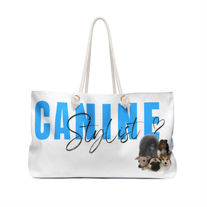 Canine Stylist (Blue) with Breed Collage Weekender Bag