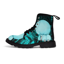 Sleeping Teal Poodle - Women's Canvas Boots