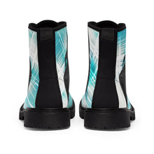 Giant Schnauzer with Teal Lines - Men's Canvas Boots